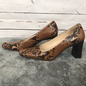 Via Spiga Snakeskin Pattern Heels Size 7 Narrow